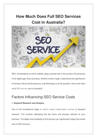 How Much Does Full SEO Services Cost in Australia?