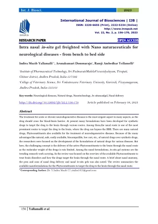 Intra nasal in-situ gel freighted with Nano naturaceuticals for neurological dis