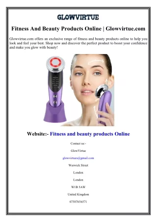 Fitness And Beauty Products Online  Glowvirtue.com