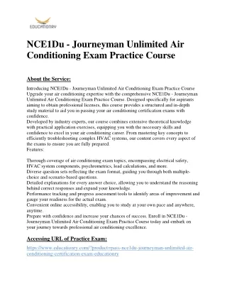 NCE1Du - Journeyman Unlimited Air Conditioning Exam Practice Course