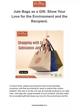 Jute Bags as a Gift_ Show Your Love for the Environment and the Recipient