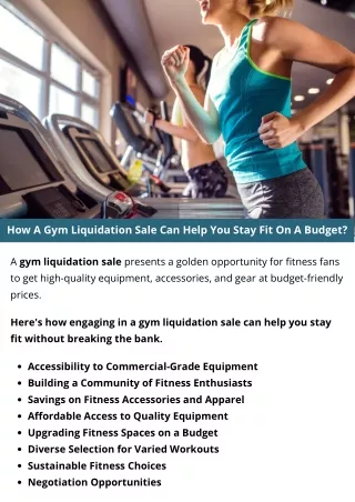 How A Gym Liquidation Sale Can Help You Stay Fit On A Budget?