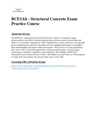 BCE1Ah - Structural Concrete Exam Practice Course