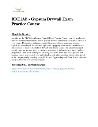 BDE1Ah - Gypsum Drywall Exam Practice Course