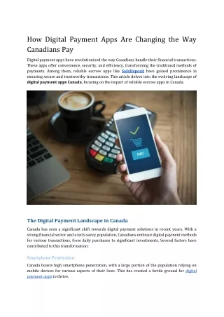 How Digital Payment Apps Are Changing the Way Canadians Pay