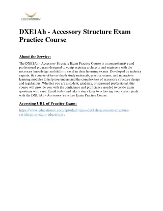 DXE1Ah - Accessory Structure Exam Practice Course