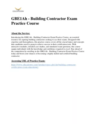 GBE1Ah - Building Contractor Exam Practice Course