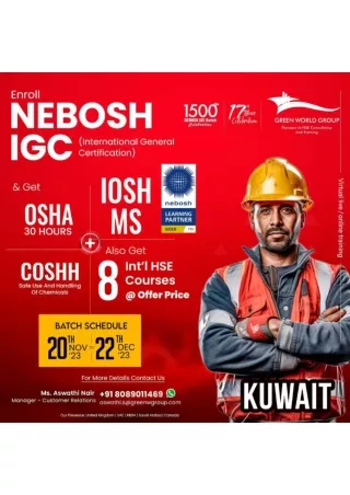 Know Why Nebosh Course in Kuwait with Green World Group is the Ultimate Game Changer