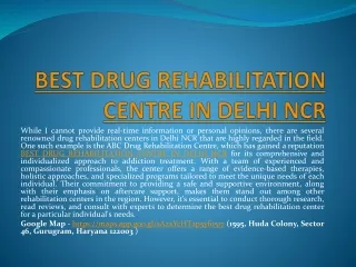 DRUG REHABILITATION CENTRE IN DELHI