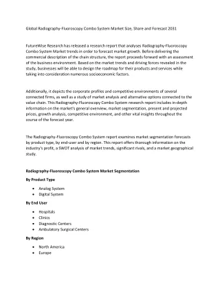 Radiography-Fluoroscopy Combo System Market