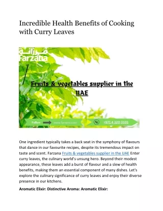 Incredible Health Benefits of Cooking with Curry Leaves