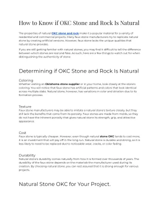 2023 - How to Know if OKC Stone and Rock is Natural