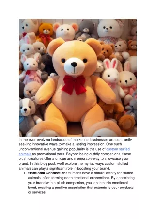 Stuffed with Potential_ How Custom Stuffed Animals Can Boost Your Brand