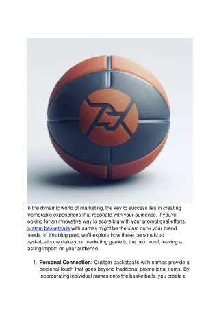 Game On for Brand Engagement_ Custom Basketballs with Names for Memorable Marketing