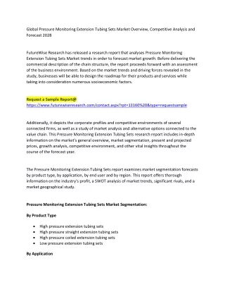 Pressure Monitoring Extension Tubing Sets Market