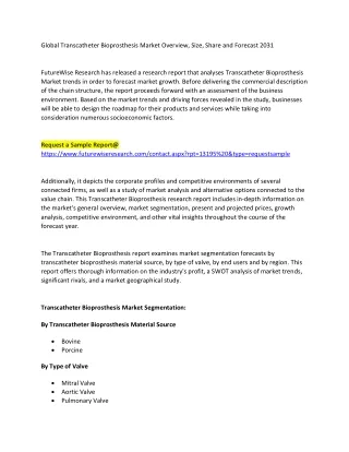 Transcatheter Bioprosthesis Market