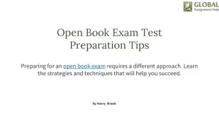 Open Book Exam Test Preparation Tips