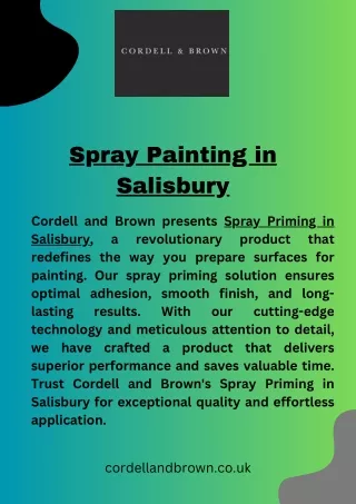 Cordell and Brown-Spray Painting in Salisbury