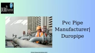 Pvc Pipe Manufacturer Duropipe