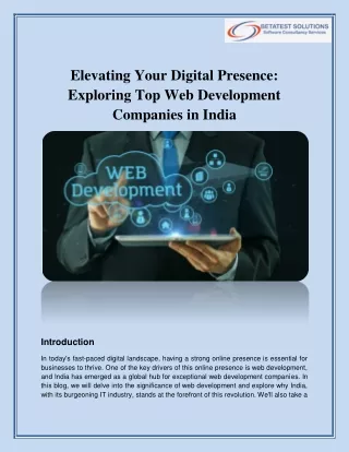 Elevating Your Digital Presence Exploring Top Web Development Companies in India