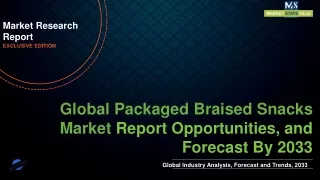 Packaged Braised Snacks Market will reach at a CAGR of 12.6% from to 2033