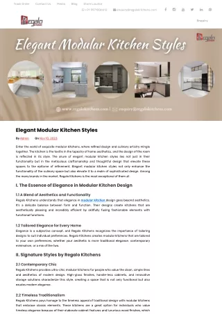 Elegant Modular Kitchen Styles - Regalo Kitchens