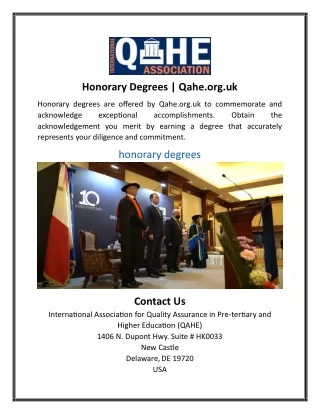 Honorary Degrees | Qahe.org.uk
