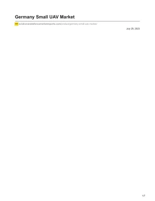 Germany Small UAV Market