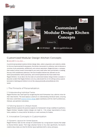 Customized Modular Kitchen concepts