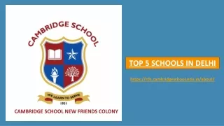 Top 5 Schools in Delhi