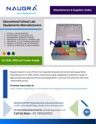 Educational School Lab Equipments Manufacturers