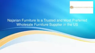 Najarian Furniture Is a Trusted and Most Preferred Wholesale Furniture Supplier in the US