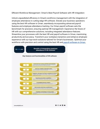 Unlocking HR Potential: Oman's Leading Payroll Software with Attendance Features