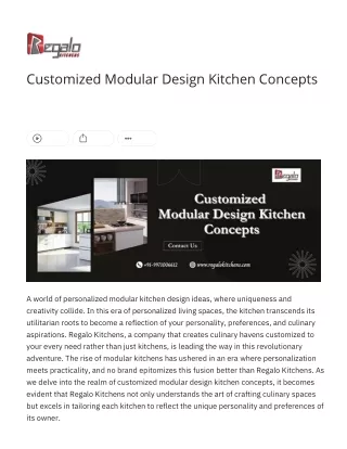 Customized Modular Design Kitchen Concepts