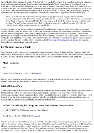 Camping Areas In Devon Caravan Parks In Devon