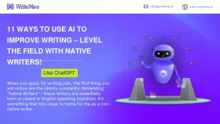 11 WAYS TO USE AI TO IMPROVE WRITING