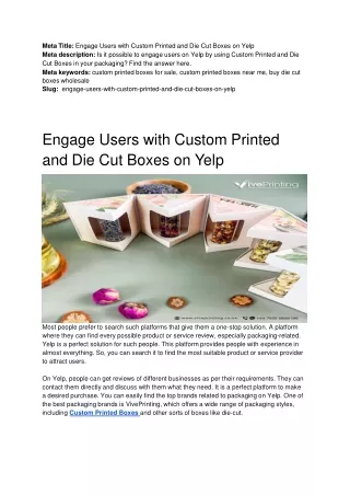 Engage Users with Custom Printed and Die Cut Boxes on Yelp Meta