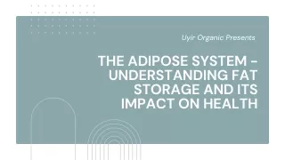 The Adipose System - Understanding Fat Storage and Its Impact on Health