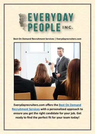 Best On Demand Recruitment Services | Everydayrecruiters.com