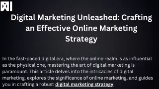 Digital Marketing Unleashed Crafting an Effective Online Marketing Strategy