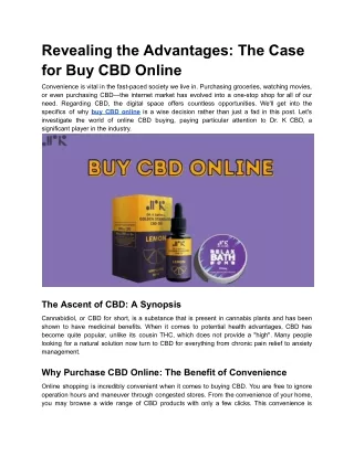 Unlocking the Benefits_ Why You Should Buy CBD Online