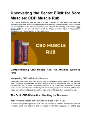 CBD Muscle Rub_ Unveiling the Magic Elixir for Sore Muscles