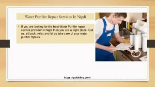 Water Purifier Repair Services In Nigdi