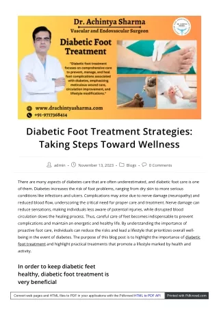 Advances in Diabetic Foot Treatment A Comprehensive Approach to Care