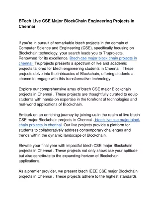 Chennai block chain projects