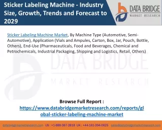 Sticker Labeling Machine Market