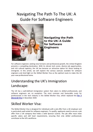 Navigating The Path To The UK A Guide For Software Engineers