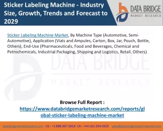 Sticker Labeling Machine Market