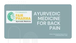 Ayurvedic Medicine For Back Pain