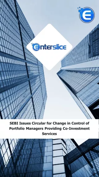 SEBI Circular: Portfolio Managers'Control Change